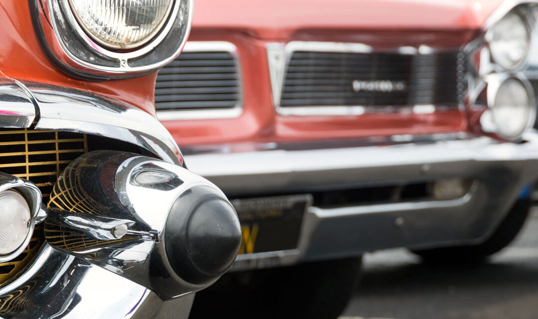 row of classic and antique cars